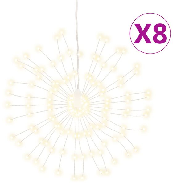 vidaXL Φωτάκια Χριστουγεννιάτικα 8 Τεμ. 140 LED Θερμό Λευκό 17 εκ.