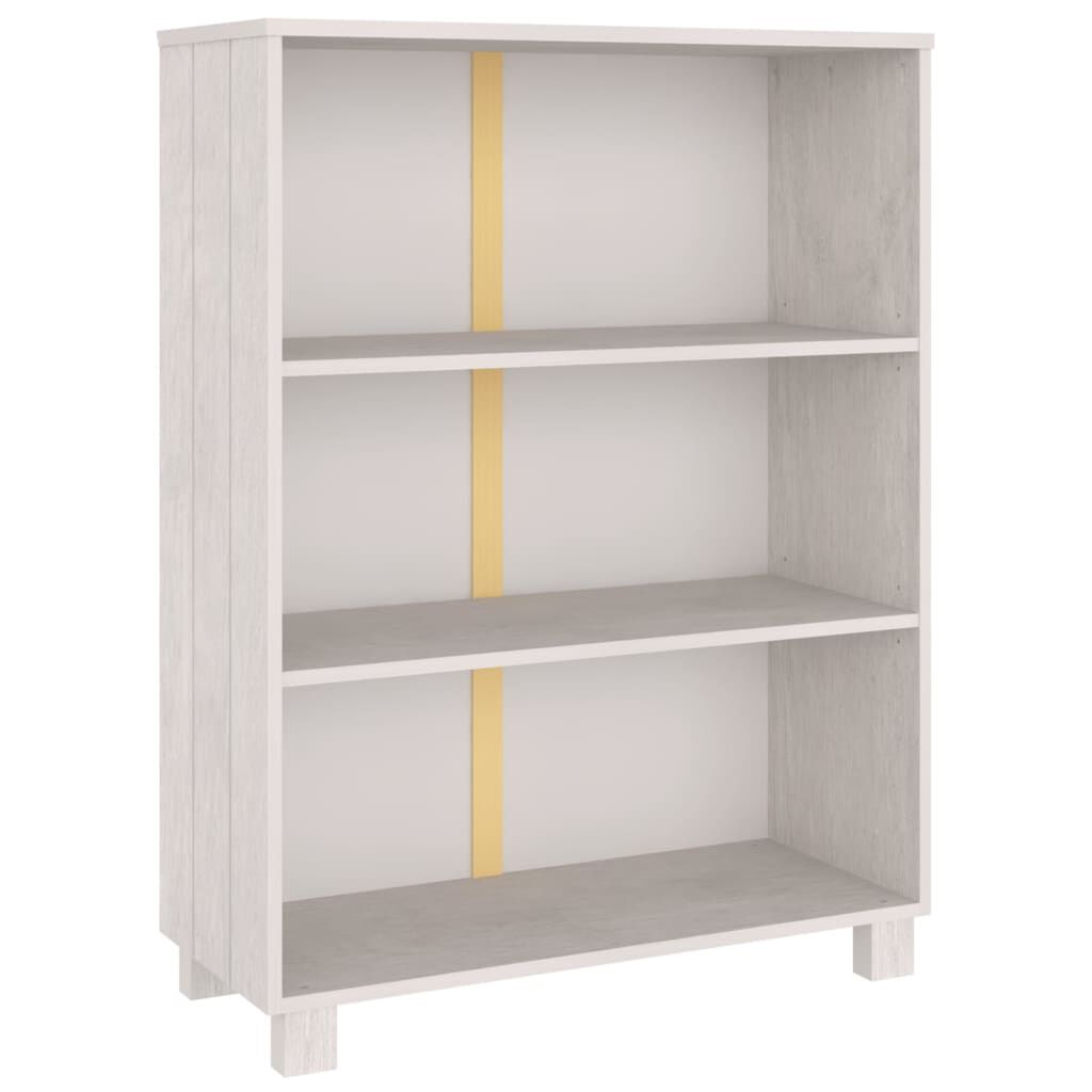 vidaXL Βιβλιοθήκη HAMAR Λευκή 85 x 35 x 112 εκ. από Μασίφ Ξύλο Πεύκου