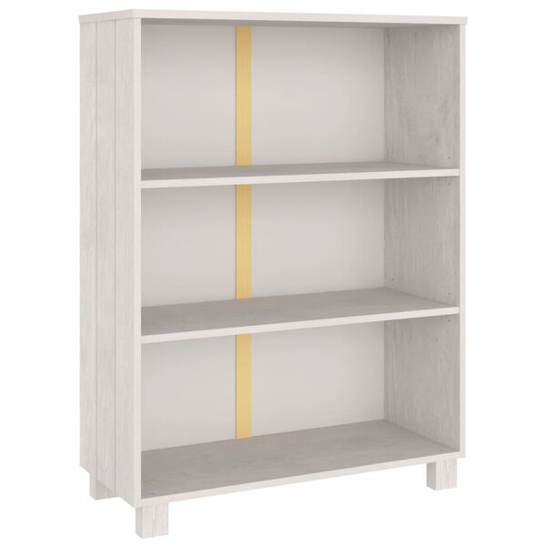 vidaXL Βιβλιοθήκη HAMAR Λευκή 85 x 35 x 112 εκ. από Μασίφ Ξύλο Πεύκου