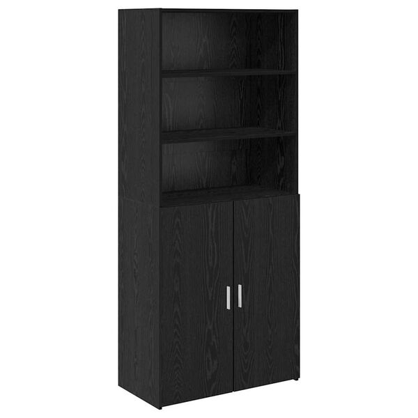 vidaXL Highboard &Mu;&alpha;ύ&rho;&eta; &Omicron;&xi;&upsilon;ά 80 x 42,5 x 185 &epsilon;&kappa; &Epsilon;&pi;&epsilon;&xi;&epsilon;&rho;&gamma;&alpha;&sigma;&mu;έ&nu;&omicron; &xi;ύ&lambda;&omicron;