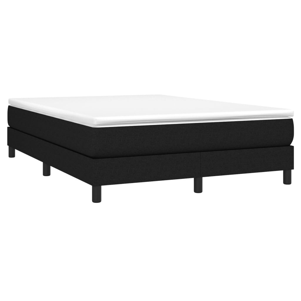 vidaXL Κρεβάτι Boxspring με Στρώμα Μαύρο 140x190 εκ. Υφασμάτινο