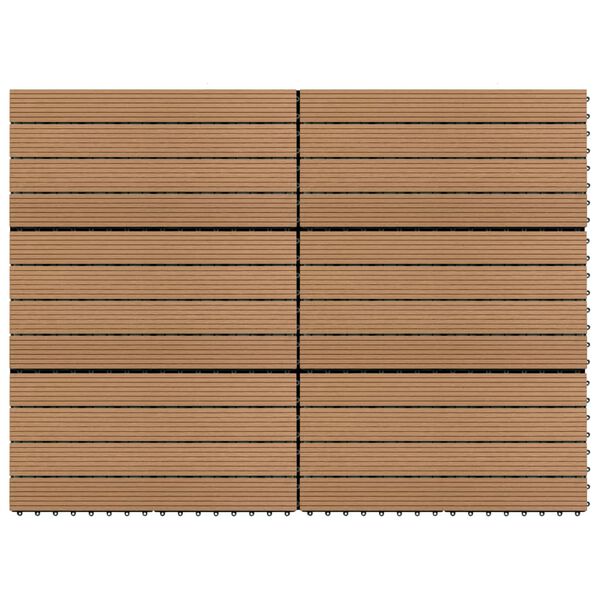 vidaXL Πλακάκια Deck 6 τεμ. Καφέ 60 x 30 εκ. 1,08 μ² από WPC