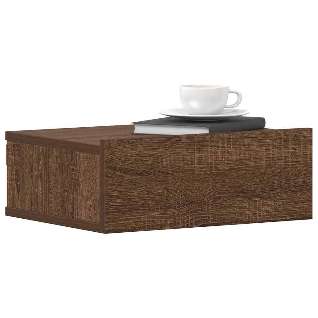 vidaXL Κομοδίνο Κρεμαστά Καφέ Δρυς 40x30x15 εκ. Επεξεργ. Ξύλο