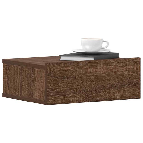vidaXL Κομοδίνο Κρεμαστά Καφέ Δρυς 40x30x15 εκ. Επεξεργ. Ξύλο