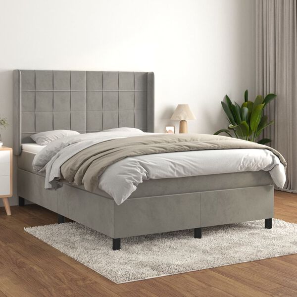 vidaXL &Kappa;&rho;&epsilon;&beta;ά&tau;&iota; Boxspring &mu;&epsilon; &Sigma;&tau;&rho;ώ&mu;&alpha; &Alpha;&nu;&omicron;&iota;&chi;&tau;ό &Gamma;&kappa;&rho;&iota; 140x200 &epsilon;&kappa;. &Beta;&epsilon;&lambda;&omicron;ύ&delta;&iota;&nu;&omicron;