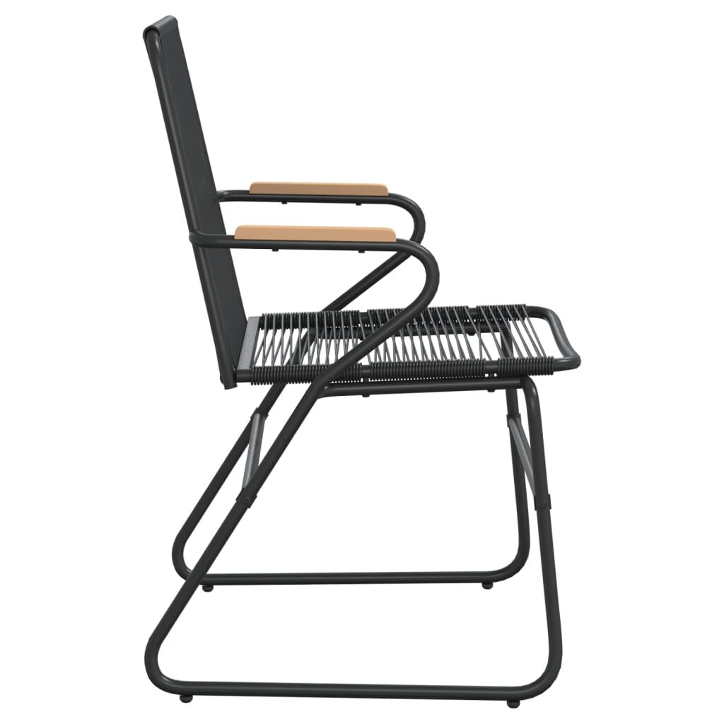 vidaXL Καρέκλες Κήπου 4 τεμ. Μαύρες 58 x 59 x 85,5 εκ. Ρατάν PVC