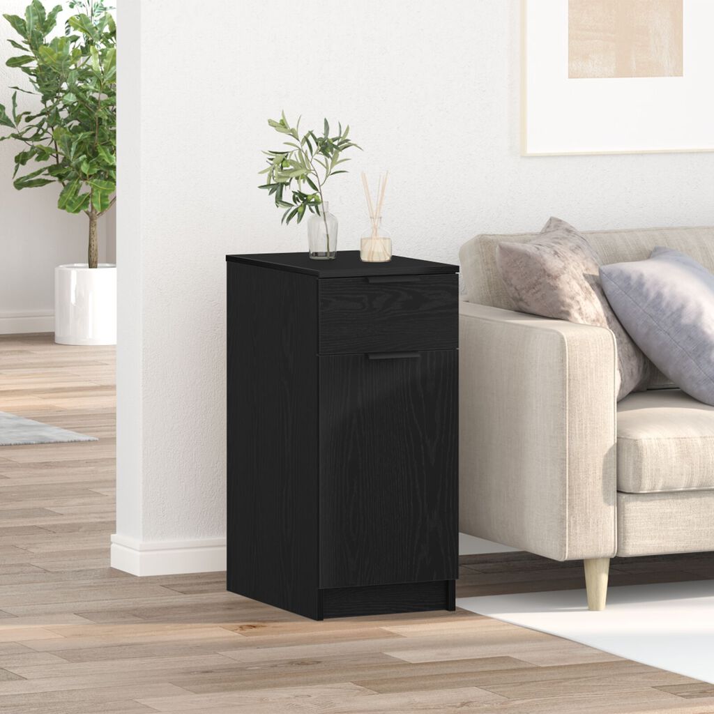 vidaXL Γραφείο Ντουλάπι σε Μαύρη Βελανιδιά - 33x50x75 εκ. - Φτιαγμένο από Επεξεργασμένο Ξύλο