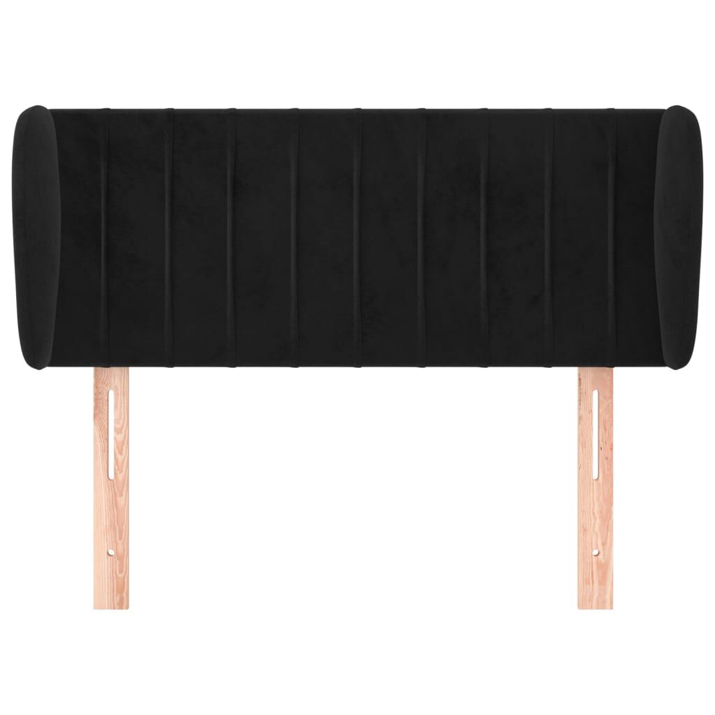 vidaXL Κεφαλάρι με Πτερύγια Μαύρο 83 x 23 x 78/88 εκ. Βελούδινο