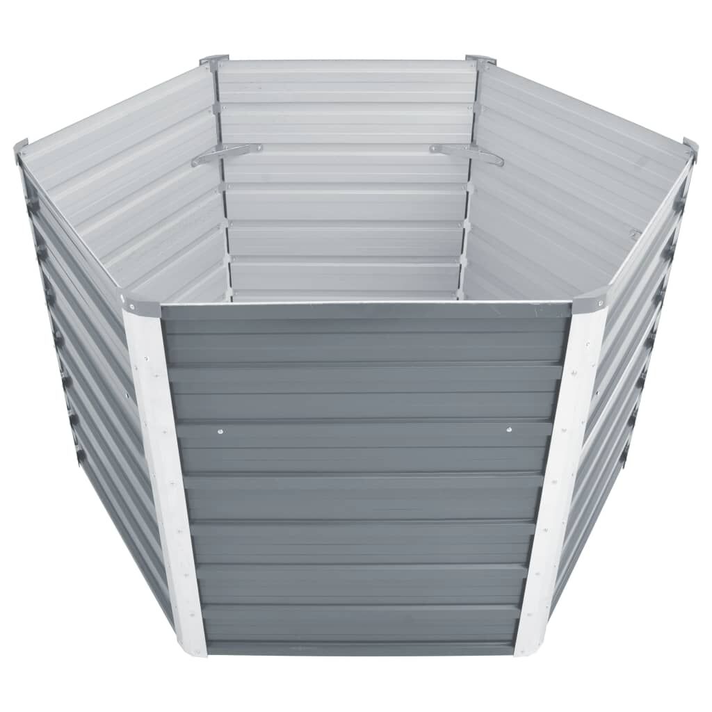 vidaXL Ζαρντινιέρα Υπερυψωμένη Γκρι 129x129x77 εκ. Γαλβανισμ. Χάλυβας