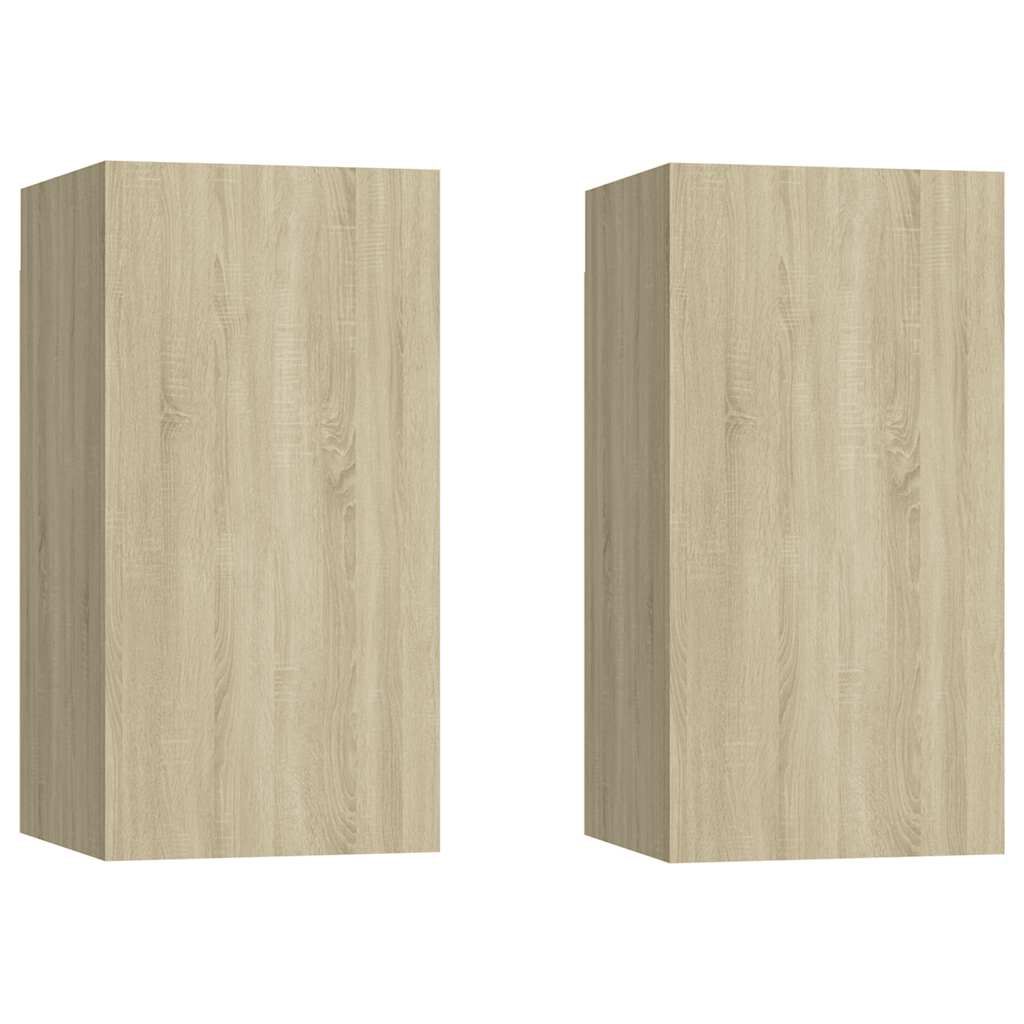 vidaXL Έπιπλα Τηλεόρασης 2 τεμ. Δρυς 30,5x30x60 εκ. από Επεξ. Ξύλο