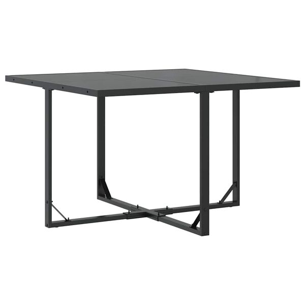 vidaXL Σέτ φαγητού για κήπο 9 pcs Μαύρο Ατσάλι