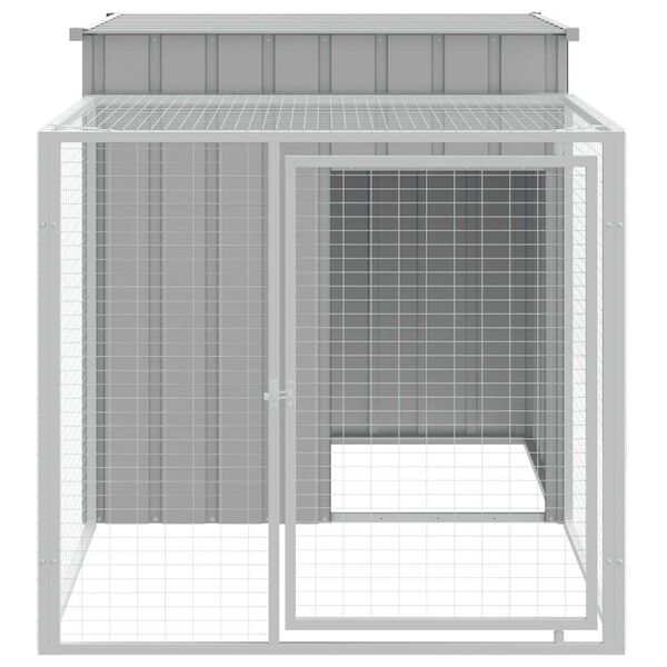 vidaXL Κλουβί για Κότες με Αυλή Αν. Γκρι 110x201x110εκ Γαλβαν. Χάλυβας