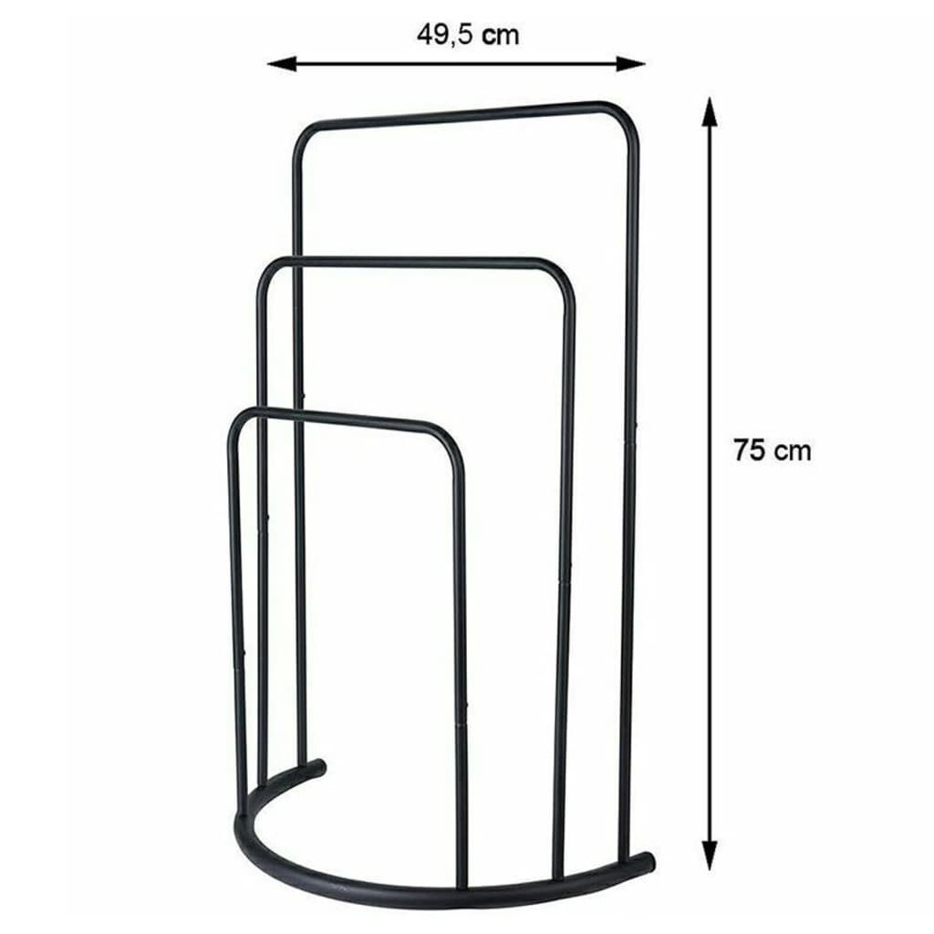 Bathroom Solutions Κρεμάστρα για Πετσέτες Μαύρη 49,5x75 εκ. Μεταλλική