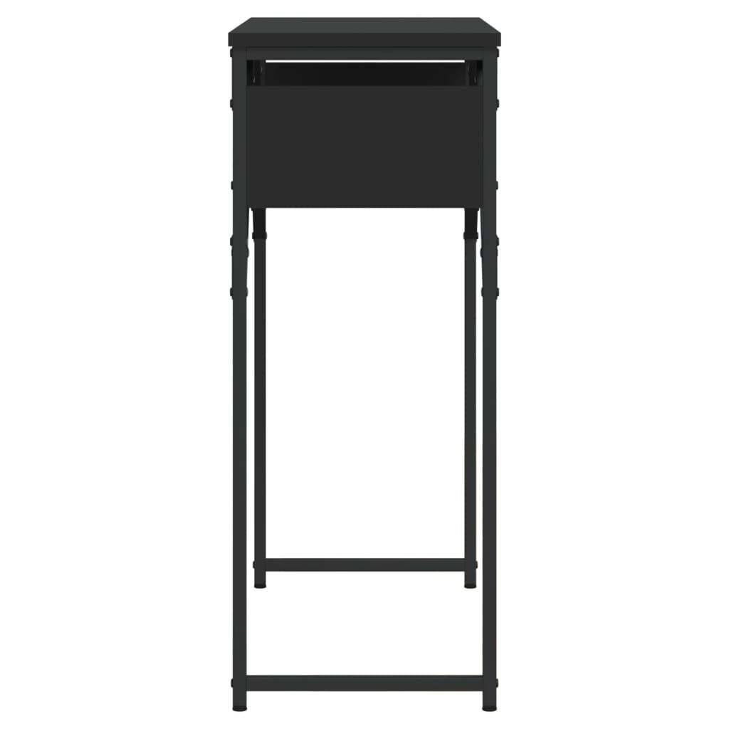 vidaXL Τραπέζι Κονσόλα με Ράφι Μαύρο 75x30x75 εκ. Επεξεργασμένο Ξύλο