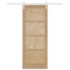 vidaXL Συρόμενη Πόρτα Φυσικό και λευκό 83 x 211 εκ.