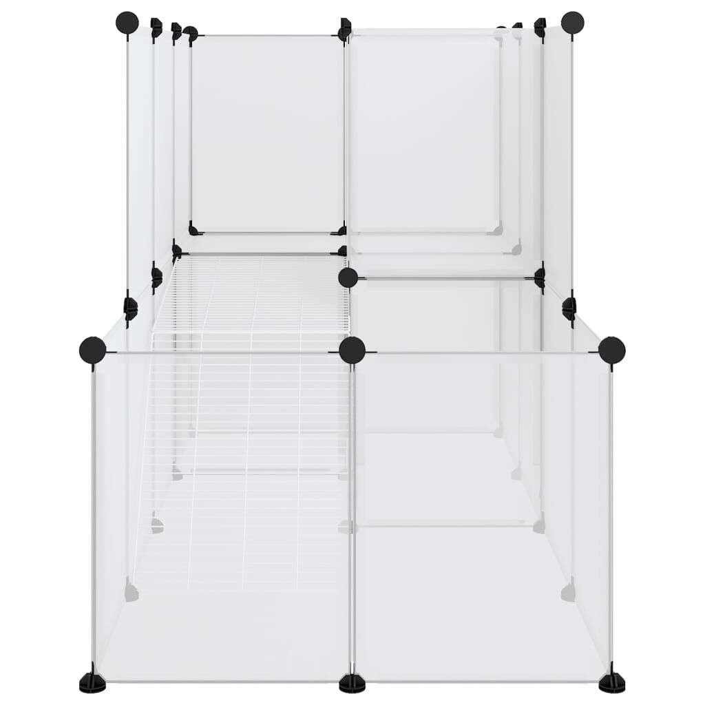 vidaXL Κλουβί Μικρών Ζώων Διαφανές 142x74x93 εκ. Πολυπροπυλένιο&Ατσάλι