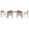vidaXL Σέτ φαγητού για κήπο 7 pcs Γκρι και καφέ 200 x 90 x 75 cm