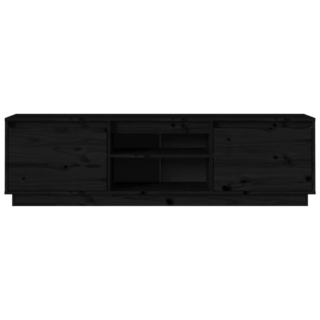 vidaXL Έπιπλο Τηλεόρασης Μαύρο 140 x 35 x 40 εκ. από Μασίφ Ξύλο Πεύκου