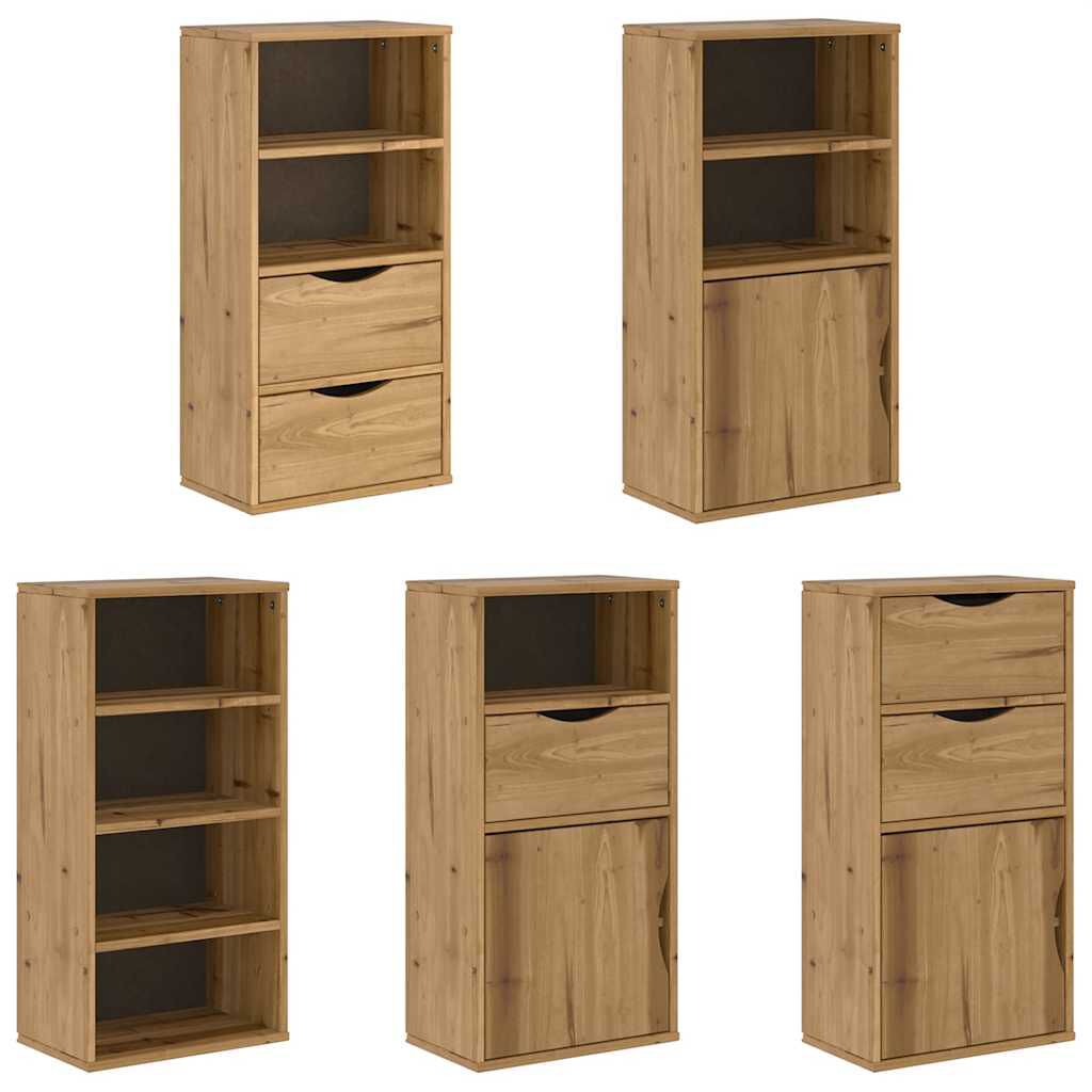 vidaXL Πλαϊνά ντουλάπια 5 τεμ. ODDA 40x24x79 εκ. από Μασίφ Ξύλο Πεύκου