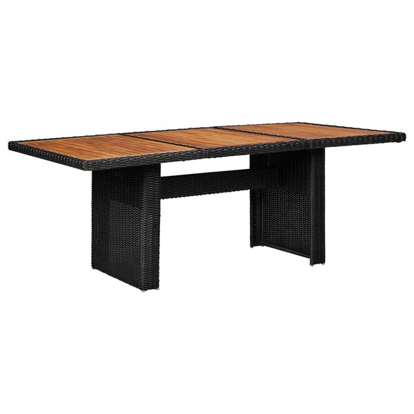 vidaXL Τραπεζαρία Κήπου Μαύρη 200 x 100 x 74 εκ. από Συνθετικό Ρατάν