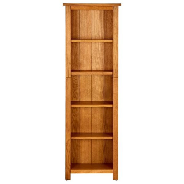 vidaXL Βιβλιοθήκη με 5 Επίπεδα 45 x 22 x 140 εκ. από Μασίφ Ξύλο Δρυός