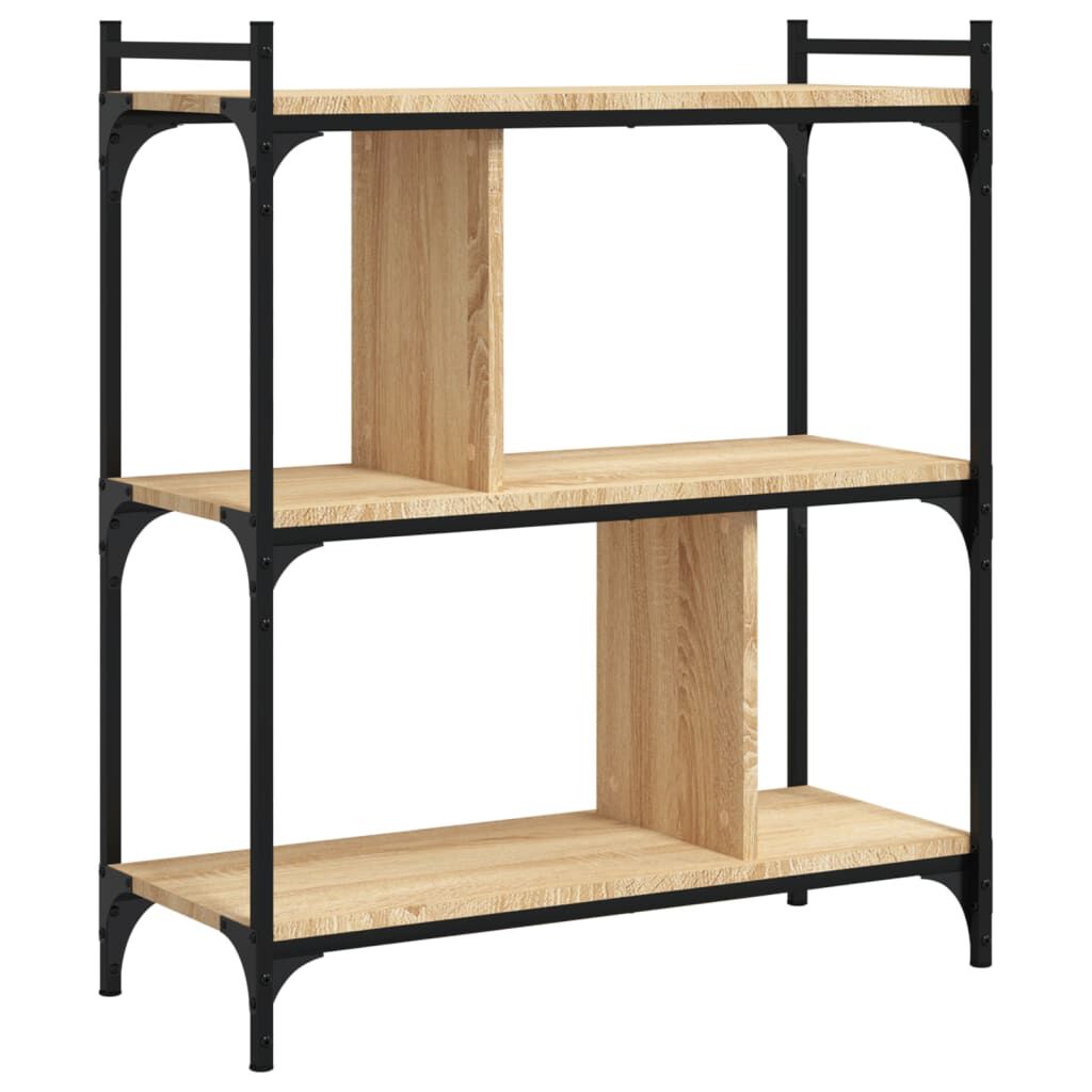 vidaXL Βιβλιοθήκη 3 Επιπέδων Sonoma Δρυς 76 x 32 x 88 εκ. Επεξ. Ξύλο