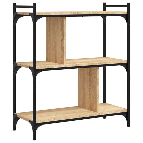 vidaXL Βιβλιοθήκη 3 Επιπέδων Sonoma Δρυς 76 x 32 x 88 εκ. Επεξ. Ξύλο