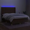 vidaXL &Kappa;&rho;&epsilon;&beta;ά&tau;&iota; Boxspring &mu;&epsilon; &Sigma;&tau;&rho;ώ&mu;&alpha; & LED &Sigma;&kappa;.&Kappa;&alpha;&phi;έ 140x190&epsilon;&kappa;. &Upsilon;&phi;&alpha;&sigma;&mu;ά&tau;&iota;&nu;&omicron;