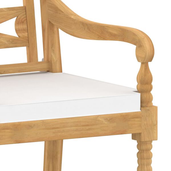 vidaXL Σετ Τραπεζαρίας Κήπου 3 Τεμ. από Μασίφ Ξύλο Teak με Μαξιλάρια