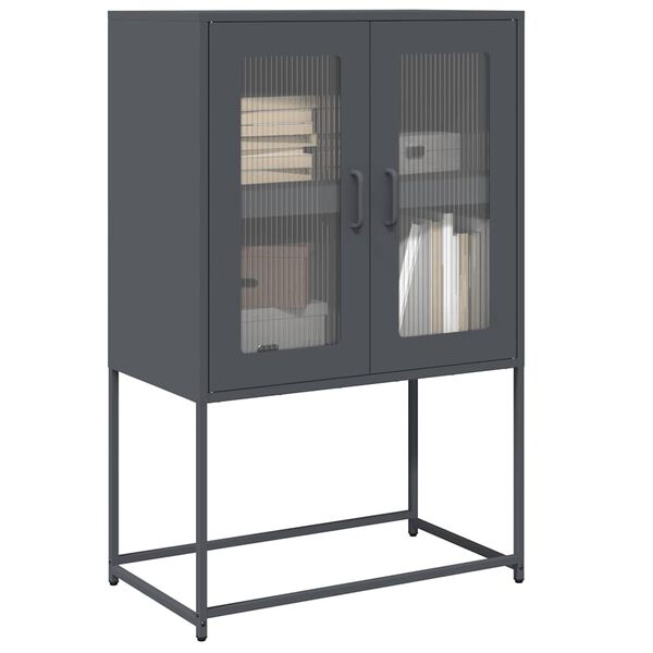 vidaXL Highboard Ανθρακί 68x39x107 cm Χάλυβας