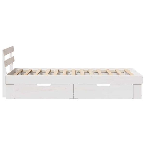 vidaXL Σκελετός Κρεβατιού Λευκό 80 x 200 cm Μασίφ ξύλο πεύκου