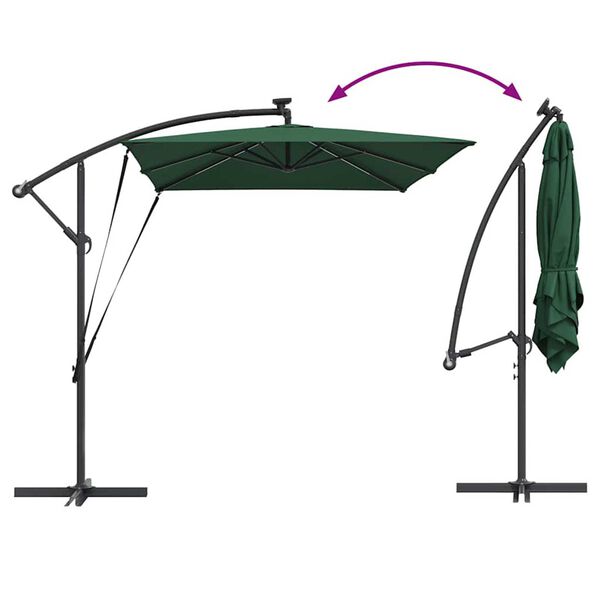 vidaXL Ομπρέλα Cantilever Banana Πράσινο 294 x 200 x 254 εκ.