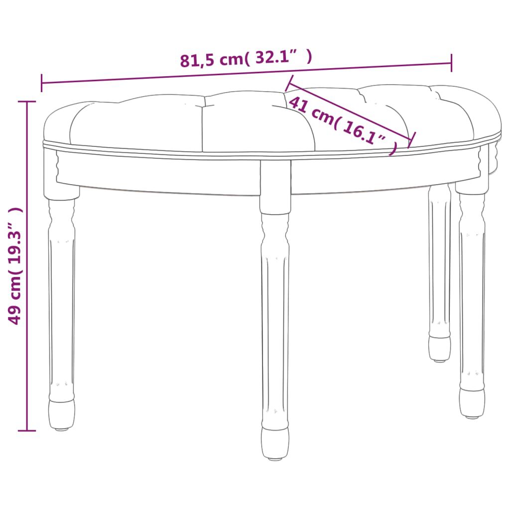 vidaXL Πάγκος Σκούρο Γκρι 81,5x41x49 εκ. Υφασμάτινος