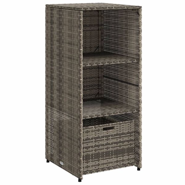 vidaXL Ντουλάπι Αποθήκευσης Κήπου Γκρι 50x55x115 εκ. Συνθετικό Ρατάν