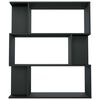 vidaXL Βιβλιοθήκη/Διαχωριστικό Χώρου Μαύρο 80x24x96 εκ. Επεξ. Ξύλο
