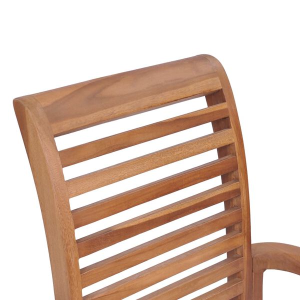 vidaXL Καρέκλες Τραπεζαρίας 2 τεμ. Μασίφ Ξύλο Teak Ανθρακί Μαξιλάρια