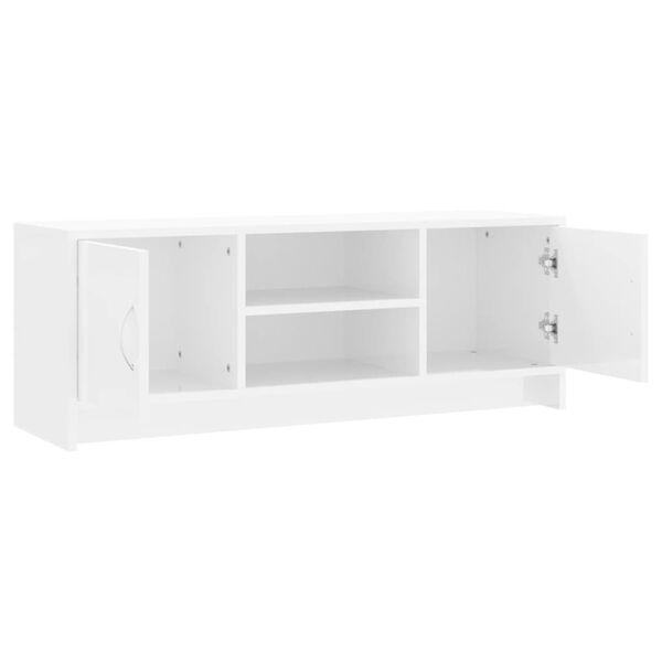 vidaXL Έπιπλο Τηλεόρασης Γυαλ. Λευκό 102x30x37,5 εκ Επεξεργασμένο Ξύλο