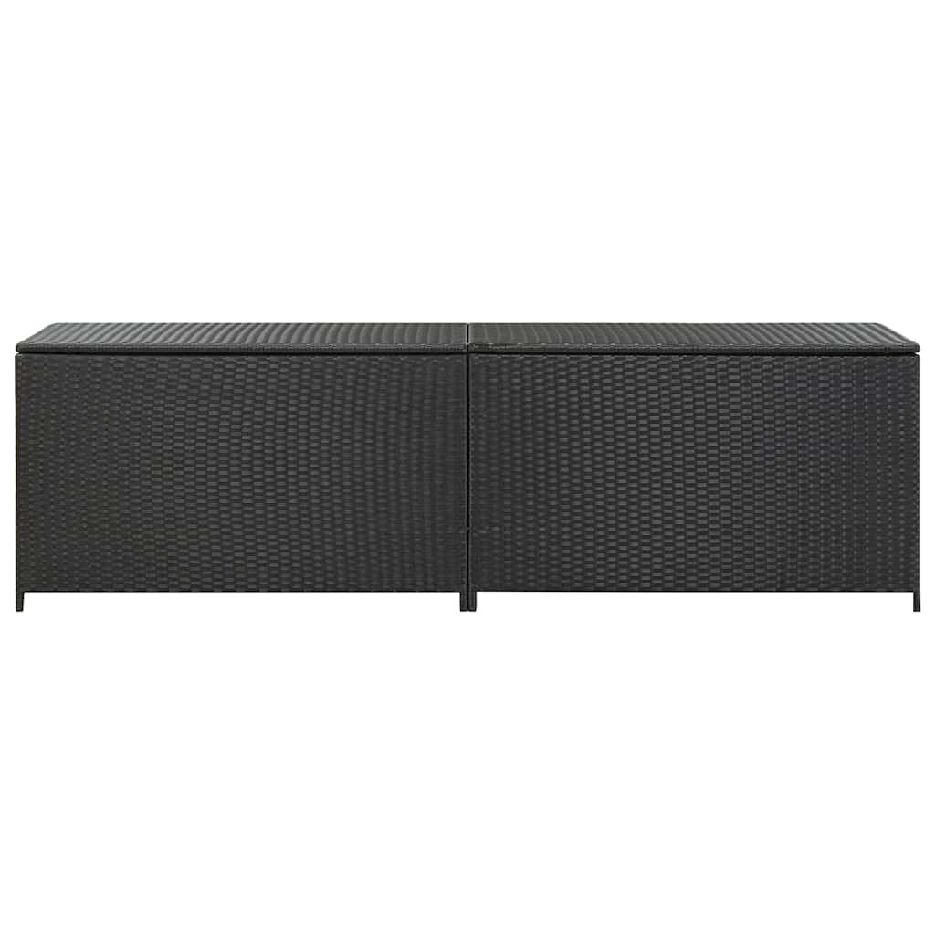 vidaXL Κουτί Αποθήκευσης Κήπου Μαύρο 200x50x60 εκ. από Συνθετικό Ρατάν