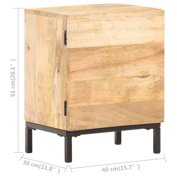 vidaXL Κομοδίνο 40 x 30 x 51 εκ. από Μασίφ Ξύλο Μάνγκο