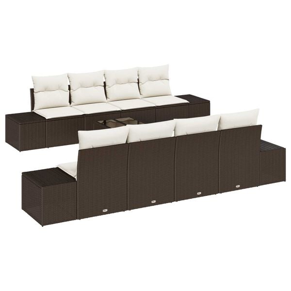 vidaXL Σετ Καναπέ Κήπου 7 pcs Καφέ και Κρέμα 55 x 55 x 37 εκ