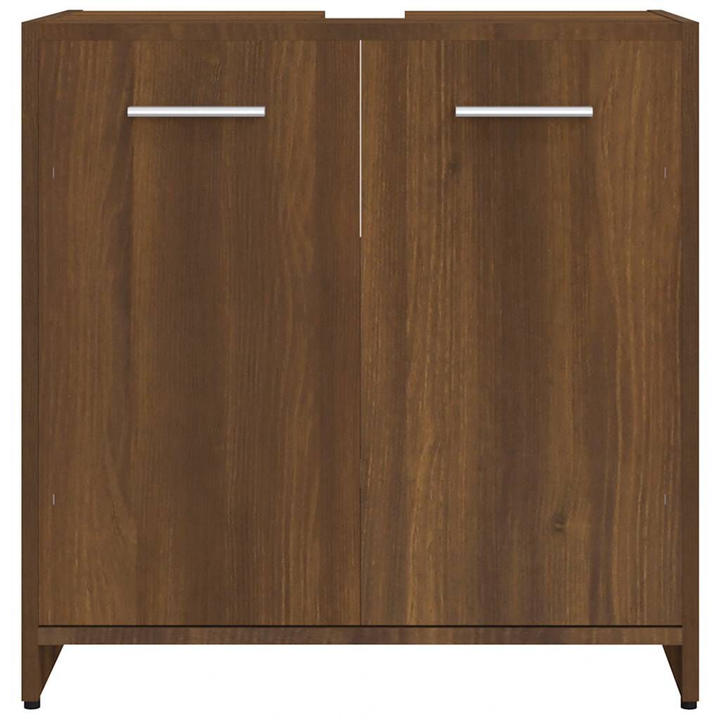 vidaXL Ντουλάπι Μπάνιου Καφέ Δρυς 60x33x60 εκ. Επεξεργασμένο Ξύλο