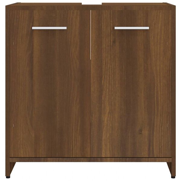 vidaXL Ντουλάπι Μπάνιου Καφέ Δρυς 60x33x60 εκ. Επεξεργασμένο Ξύλο
