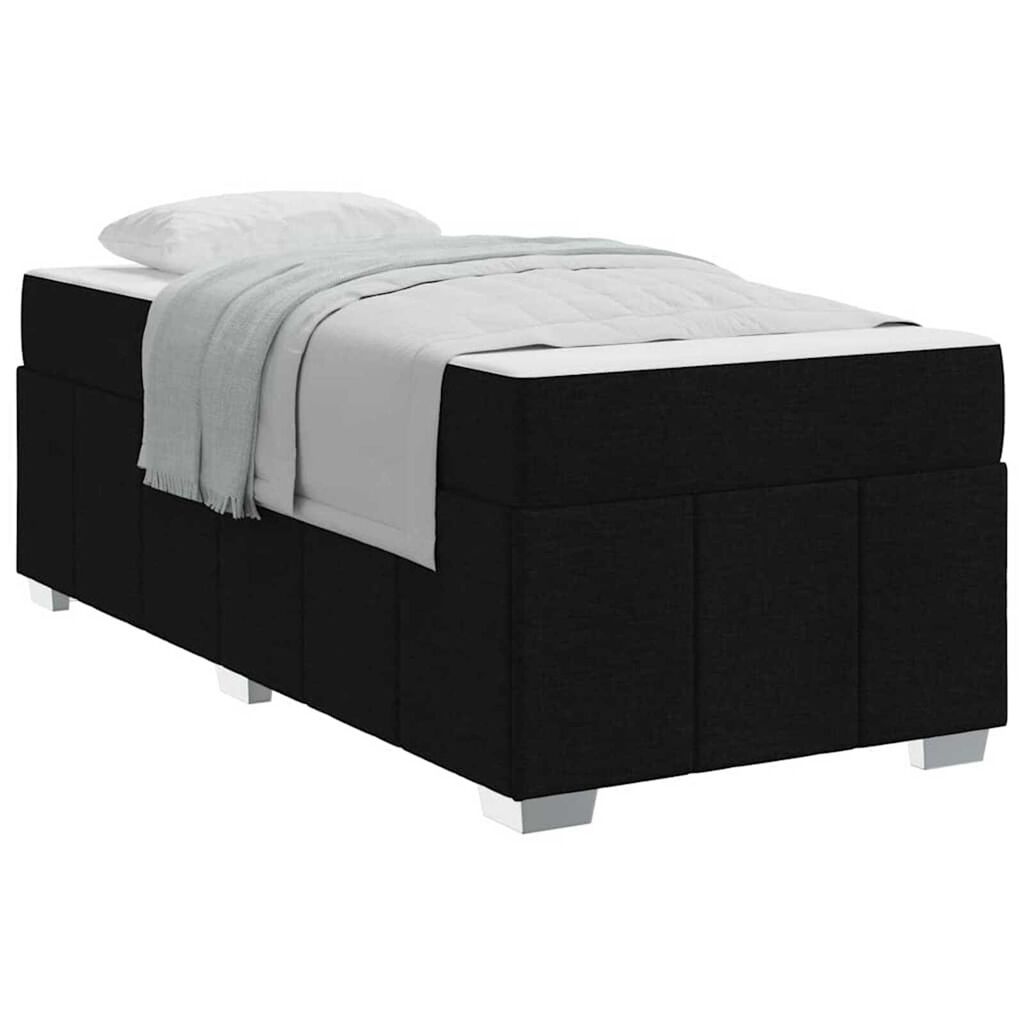 vidaXL Σκελετός Κρεβατιού με στρώμα Μαύρο 80 x 200 cm ύφασμα