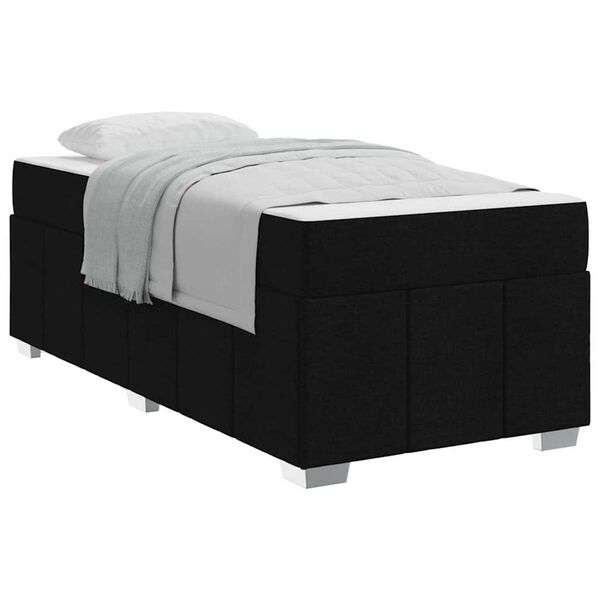 vidaXL Σκελετός Κρεβατιού με στρώμα Μαύρο 80 x 200 cm ύφασμα
