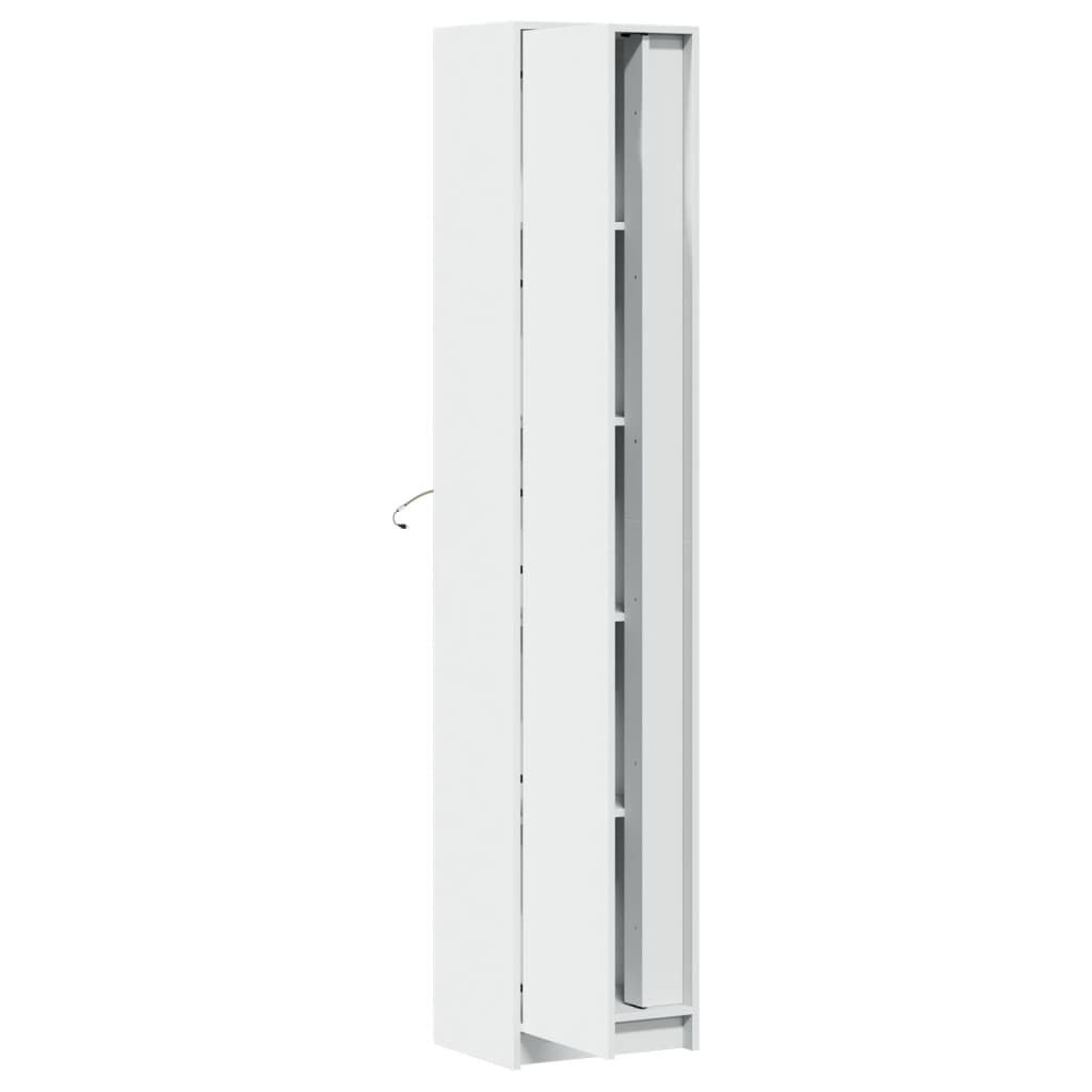 vidaXL Ντουλάπι με LED Λευκό 41,5x32,5x200 εκ. από Επεξεργασμένο Ξύλο