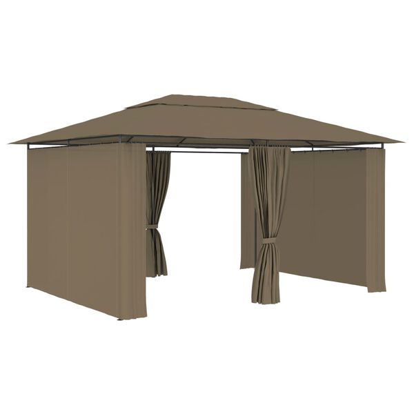 vidaXL Τέντα Εκδηλώσεων Κήπου με Κουρτίνες Taupe 4 x 3 μ. 180 γρ/μ²