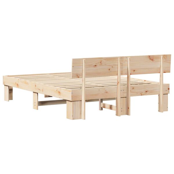 vidaXL Σκελετός Κρεβατιού Καφέ 150 x 200 cm Συμπαγές ξύλο πεύκου