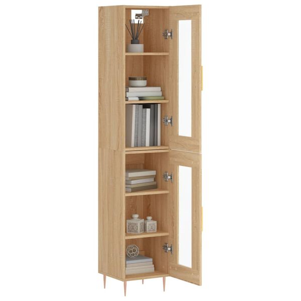 vidaXL Μπουφές Sonoma δρυς 34,5 x 34 x 180 εκ. από Επεξεργασμένο Ξύλο