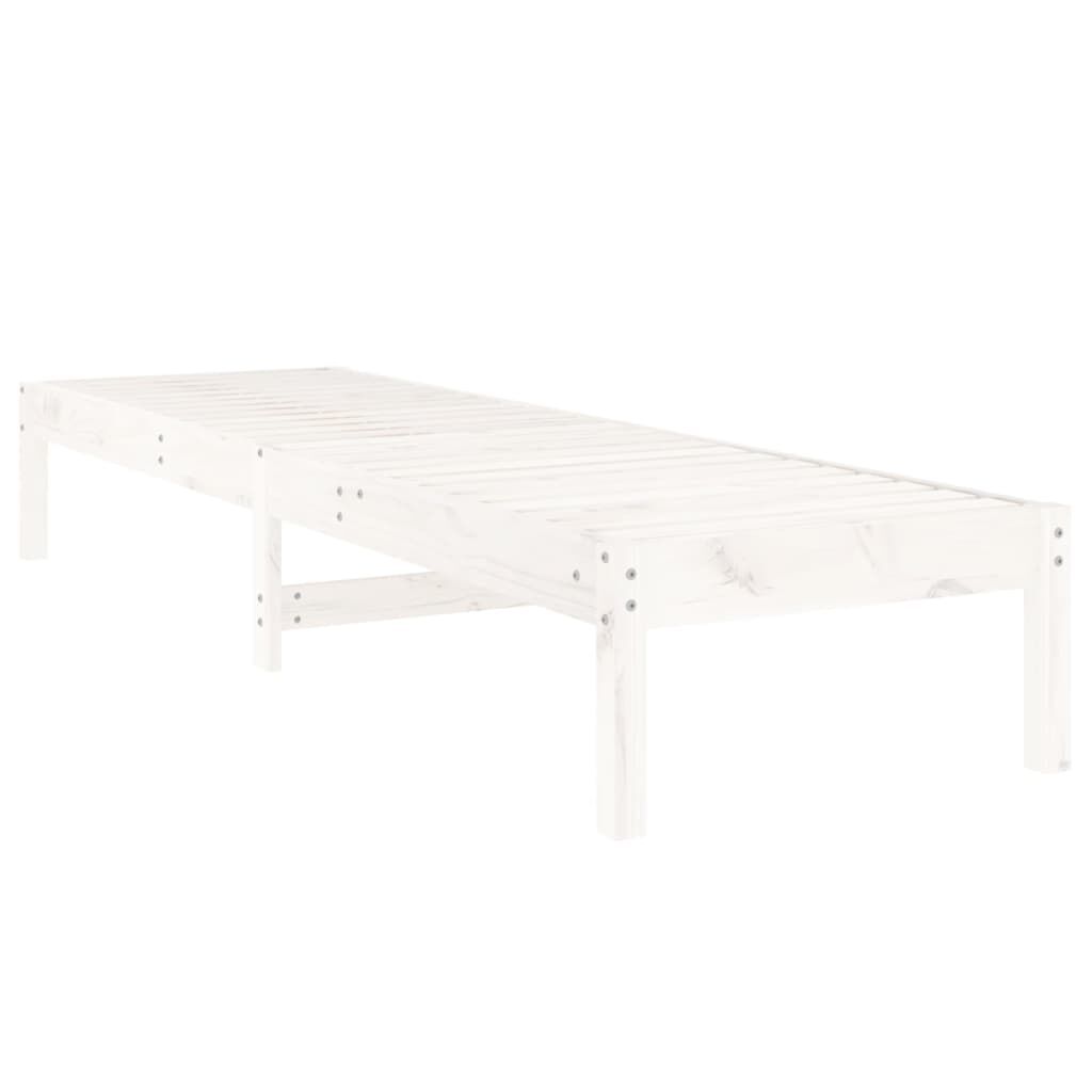 vidaXL Ξαπλώστρα Λευκή 199,5x60x74 εκ. από Μασίφ Ξύλο Πεύκου
