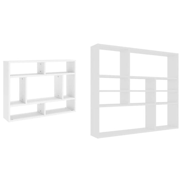 vidaXL Ραφιέρα Τοίχου Λευκή 90 x 16 x 78 εκ. από Επεξεργασμένο Ξύλο